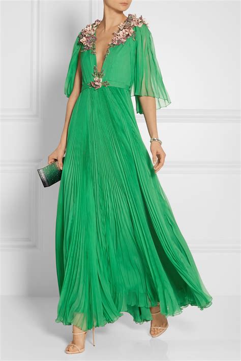 chiffon ruffle dress gucci